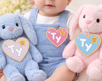 Easter Beanie Baby Tags | Pastel Bunny Gift Tags (Digital Download)