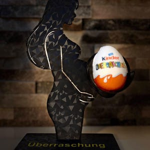 Personalisierbares Geschenk für Schwangere - Überraschung, Geschenk für Mütter, Baby Party, Geschenke Halter Ständer, Frau dicker Bauch