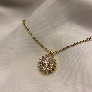 Women Spinner Gold Necklace With Zircon Stone, Gold Necklace, Stainless Steel Necklace, Minimalist Gold Necklace, Sstackable Necklace, Gift