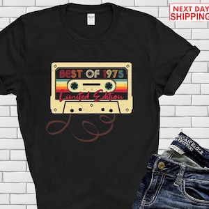 Le meilleur de 1975 chemise 50e anniversaire, chemise 50e anniversaire, cadeau 50e anniversaire pour femme, cadeau 50e anniversaire pour homme, chemise rétro 1975 cassette