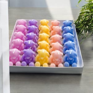 Bomboniere per neonati con candele a forma di orsetto, personalizza il tuo regalo speciale, bomboniere per compleanni, bomboniere all'ingrosso per baby shower, candele a forma di orsetto per il primo compleanno