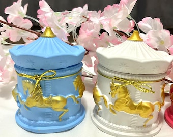 Handmade Carousel Gift Box: Baby Shower, Baptism Favor Keepsake