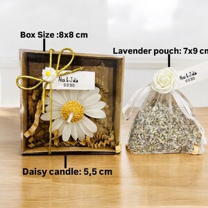 40 pezzi di candela a forma di margherita bianca con sacchetto di lavanda, bomboniere floreali per matrimonio, bomboniere con candela nuziale, bomboniere di fidanzamento, bomboniere personalizzate all'ingrosso