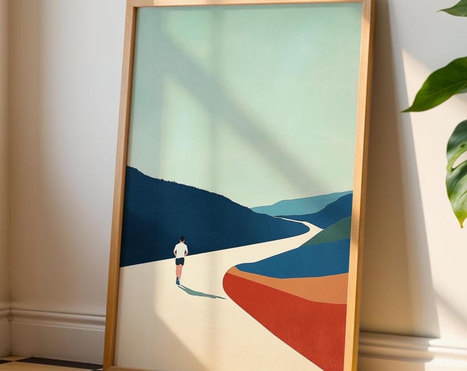 Running Wall Art | Running Print | Running Poster | Runner Gift | Minimalist Running Artwork | Runner Print