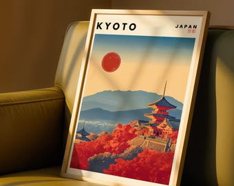 Kyoto Art Print | Kyoto Poster | Japan Travel Wall Art | Japanese Temple Poster | Kyoto Wall Art | Kyoto Travel Print | Japan Print