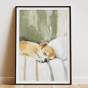 Chihuahua Wall Art Print – Peaceful Chihuahua Poster for Home Decor, Cute Dog Lover Gift, Neutral Pet Wall Artwork