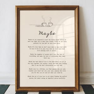 Maybe Poem Wall Art Print: Romantic Poetry Poster – Love Quote Print
