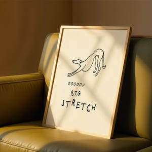 Rolig väggkonsttryck, Whippet-väggkonstposter, rolig hundkonst, humoristiskt talesätttryck, väggkonst för sovrum, udda väggkonst, present till Whippet-ägare