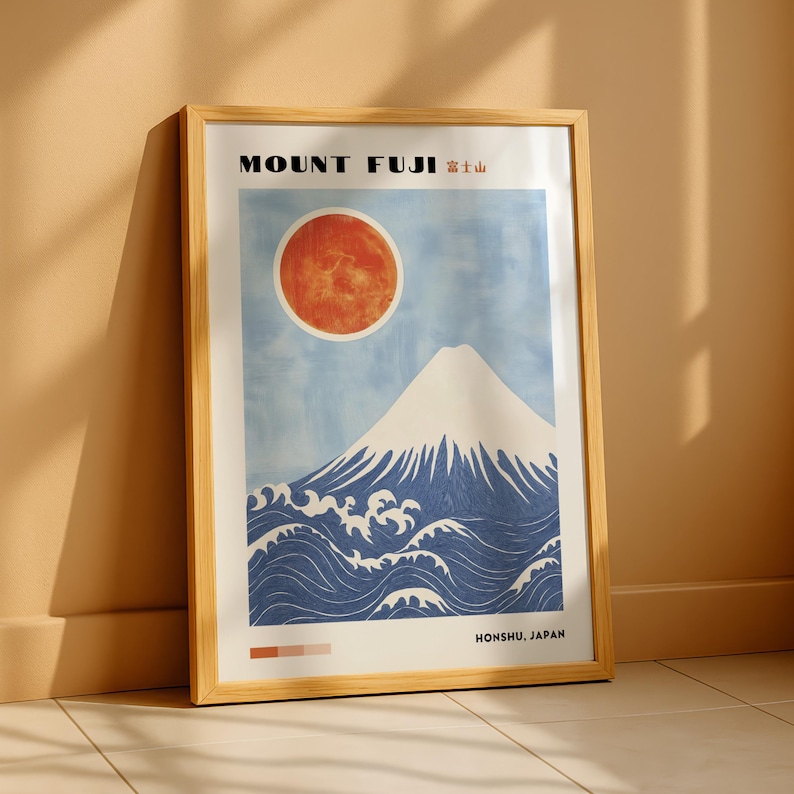 Mount Fuji Wall Art, Vintage Mount Fuji Print, Japanese Poster, Mt Fuji Decor, Japanese Wall Art Print, Mountain Landscape Art image 10