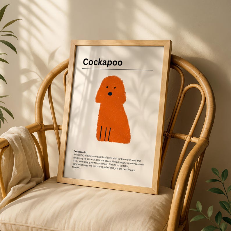 Cockapoo Definition Print, Cockapoo Wall Art, Minimalist Dog Breed ...