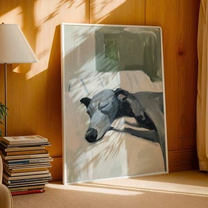 Greyhound Wall Art Print – Elegant Greyhound Poster for Dog Lovers, Calm Pet Artwork, Neutral Dog Wall Decor for Home image 5