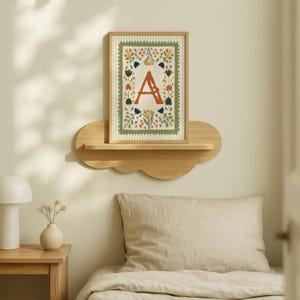 Personalised Nursery Initial Print, Storybook Alphabet Art, Folk Floral Letter, Baby Name Print, Scandi Kids Wall Art, Nursery Decor Gift image 8