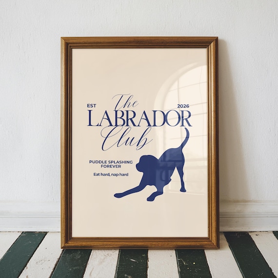Labrador Wall Art Print, Labrador Club Typography Poster, Labrador Gift, Labrador Owner Gift, Labrador Poster, Dog Lover Wall Art