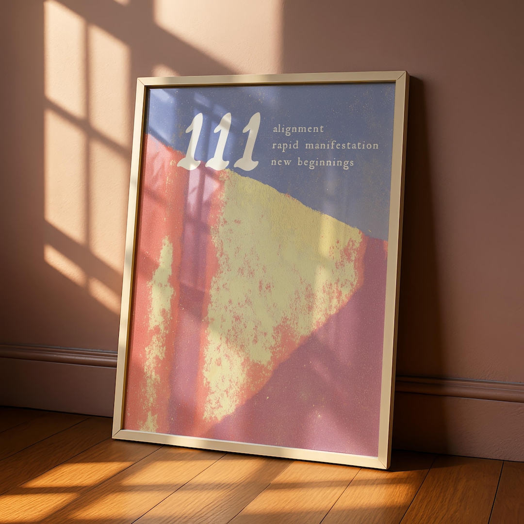 Angel Number 111 Poster, 111 Angel Number Wall Art, Spiritual Wall Art ...