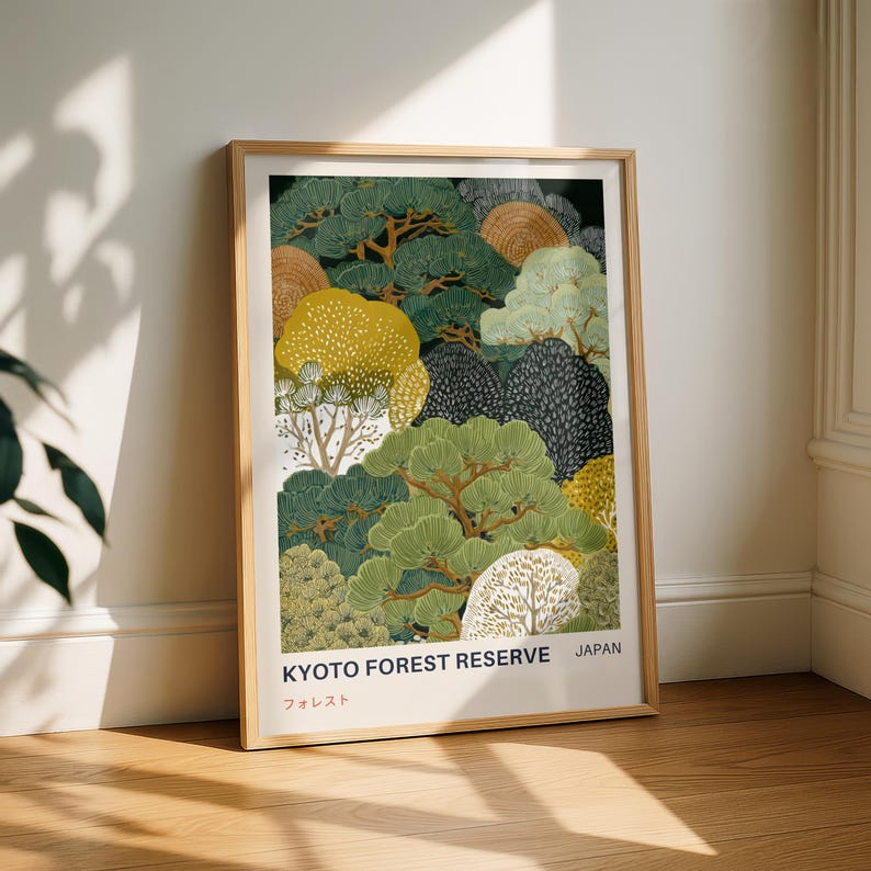 Kyoto Forest Reserve Vintage Art Print – Japanese Landscape Poster ...
