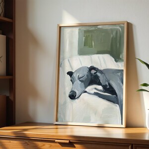 Greyhound Wall Art Print – Elegant Greyhound Poster for Dog Lovers, Calm Pet Artwork, Neutral Dog Wall Decor for Home image 6