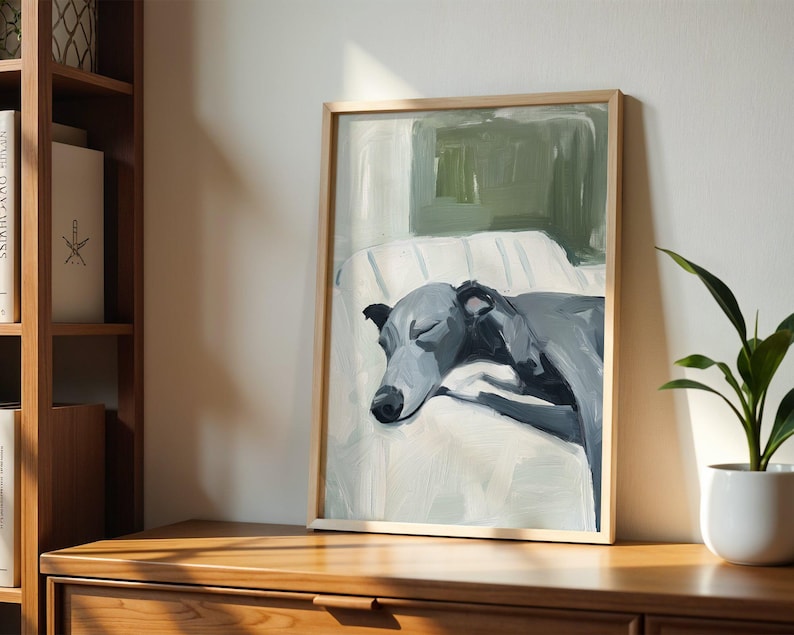 Greyhound Wall Art Print – Elegant Greyhound Poster for Dog Lovers, Calm Pet Artwork, Neutral Dog Wall Decor for Home image 6