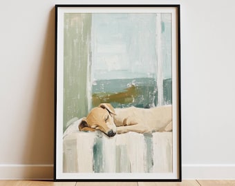 Whippet Wall Art Print | Elegant Whippet Dog Poster for Home Decor
