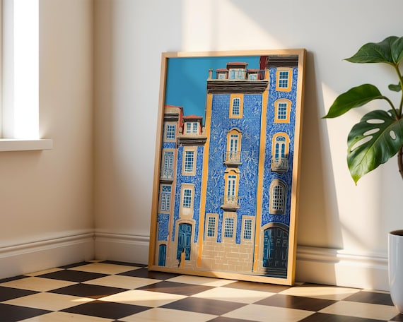 Lisbon Portugal Print – Blue Tile Wall Art, Portugal Poster, Lisbon Architecture Print, Portuguese Decor, Portugal Travel Gift
