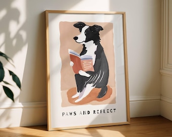 Border Collie Druck - Matisse Stil Wandkunst, Border Collie Wandkunst, Hunde Wandkunst, Border Collie Poster, Border Collie Geschenk, Haustier Dekor