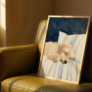 Cockapoo Wall Art Print – Peaceful Cockapoo Dog Poster, Neutral Home Decor, Dog Lover Gift, Cute Pet Illustration for Living Room