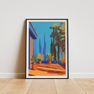 Jardin Majorelle Wall Art Print: Moroccan Garden – Marrakesh Travel Poster