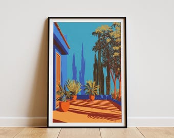Jardin Majorelle Wall Art Print: Moroccan Garden – Marrakesh Travel Poster