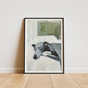 Greyhound Wall Art Print – Elegant Greyhound Poster for Dog Lovers, Calm Pet Artwork, Neutral Dog Wall Decor for Home image 3