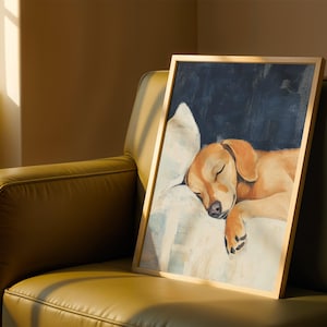 Dachshund Wall Art Print – Elegant Dachshund Dog Poster for Home, Peaceful Pet Decor, Dog Lover Gift, Sausage Dog Artwork