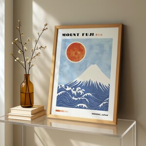 Mount Fuji Wall Art, Vintage Mount Fuji Print, Japanese Poster, Mt Fuji Decor, Japanese Wall Art Print, Mountain Landscape Art image 9