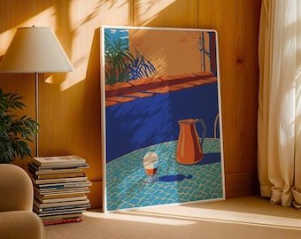 Lámina de arte mural Affogato: Póster de café italiano – Decoración de cocina con helado y espresso
