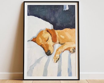 Sausage Dog Wall Art Print: Elegant Dachshund Illustration