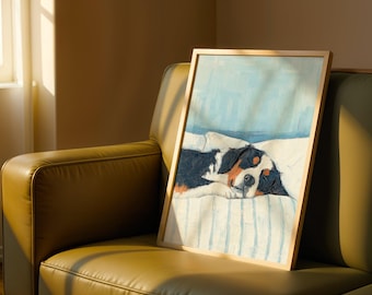 Lámina de pared de Boyero de Berna: Estilo apacible - Póster elegante de perro