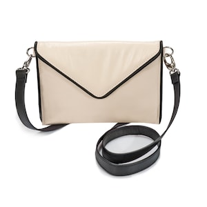 REDUCED-SMALL ENVELOPE Bag-Bone Leather with Black Leather Trim-Free Shipping