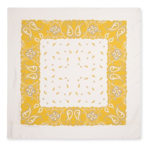 SILK BANDANNA-Sulfur, Grey and White-Free Shipping