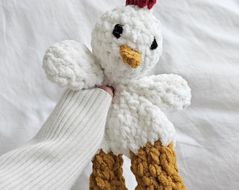 Crochet Chicken Plushie / Chicken Toy / Baby Gift / Soft Amigurumi / Farm Animal Lovey / Perfect Baby Shower Gift