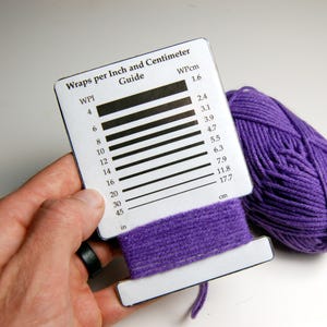 Printable Wraps Per Inch (WPI) Gauge Instant File, US and UK Thickness Gauge, Standard & Metric, Yarn Thickness Gauge, Spinner&#39;s Tool