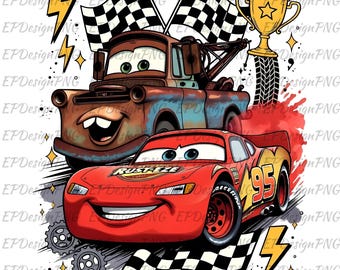 Cars McQueen PNG, Cars Friends PNG, Lightning McQueen PNG, Cars Tow Mater, Cars Transparent Background, Cars Printable, Cars Silhouette