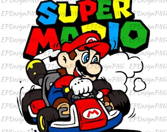 Super Mario Kart Png, Super Mario Clipart, Personajes de Mario Png, Mario Kart Png, Mario Retro Png, Mario Digital, Descarga Digital Mario