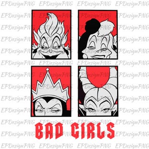 Villains Bad Girls Png, Villains Evil Tour Sublimation Png, Concert Music Design, Maleficent, Ursula, Evil Queen, Png Digital Download