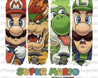 Super Mario Kart Png, Super Mario Clipart, Personajes de Mario Png, Mario Kart Png, Mario Retro Png, Mario Digital, Descarga Digital Mario