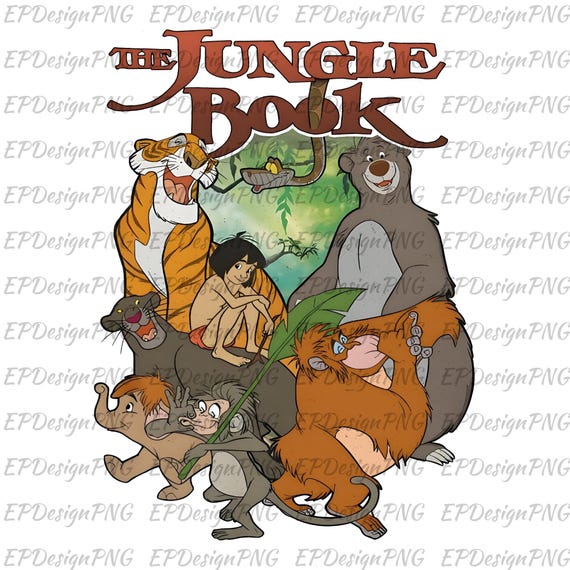 The Jungle Book PNG, Jungle Book Character Png, Jungle Birthday Png, Sher Khan Mowgli Baloo, Disney Family Trip, Birthday Gift