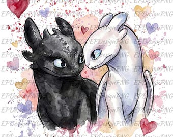 Valentines Day Dragons Png, Happy Valentines How To Train Your Dragon png, Toothless And Light Fury Valentines png,Hearts Dragon Friends Png