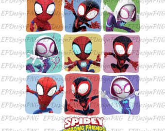 Spidey Friends Png, Spiderman Digital Instant Download, Spiderman Sublimation Designs, Avengers png, Superhero Png