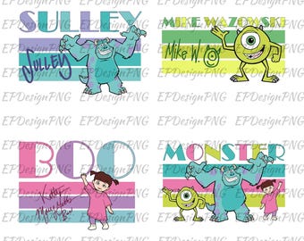 Paquete de imágenes PNG de monstruos, imágenes PNG retro de Monsters University, imágenes PNG de Monsters University, Monsters University (est. 2013), archivo digital, diseño para sublimación.
