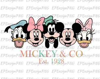 Mouse and Friends Checkered Png, Mouse and Friends Silhouette, Retro mouse and Friends Png, Magic Kingdom Png, Png Files For Sublimation