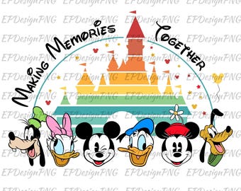 Mouse and Friends Checkered Png, Mouse and Friends Silhouette, Retro mouse and Friends Png, Magic Kingdom Png, Png Files For Sublimation