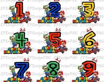 Cumpleaños de Super Mario Png, Diseño de cumpleaños de Super Mario, Personajes de Mario Png, Super Mario Kart Png, Mario retro Png, Mario digital