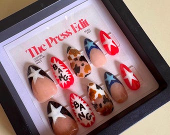 Uñas postizas Cowboy Carter: Arte de uñas del Oeste