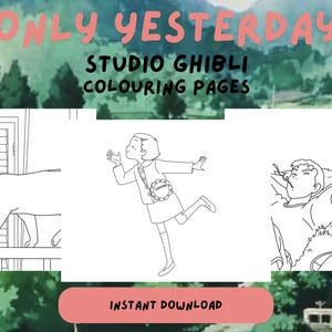 Only Yesterday (Studio Ghibli) Colouring Pages - Digital Download